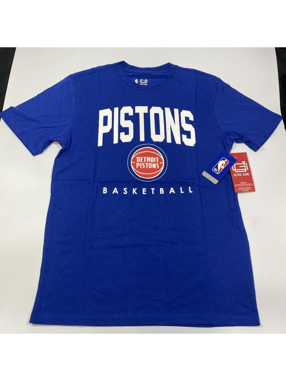 NBA Detroit Pistons T-Shirt Mens Medium Blue Ultra Game Basketball New With Tags